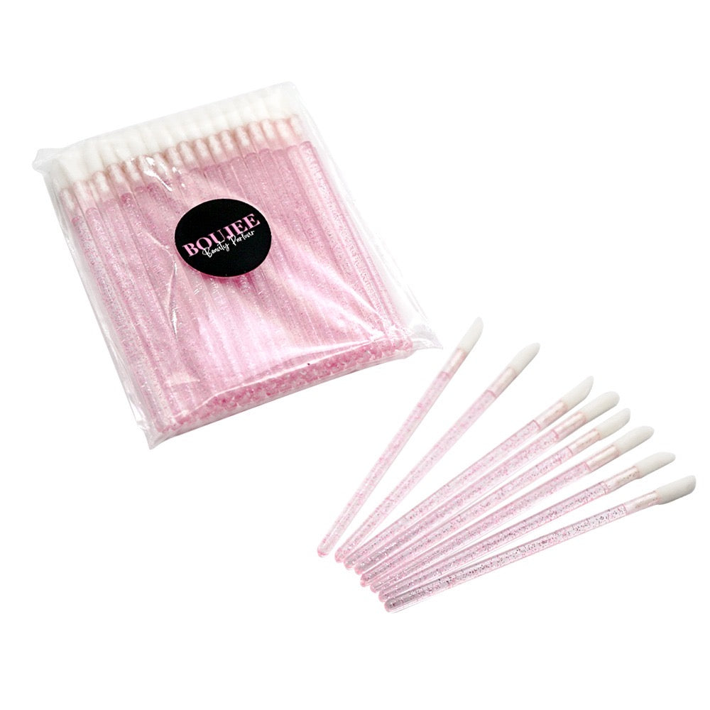 50 PINK DISPOSABLE GLITTER LIP WANDS
