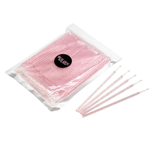 50 PACK - PINK GLITTER MICRO SWAB BRUSHES