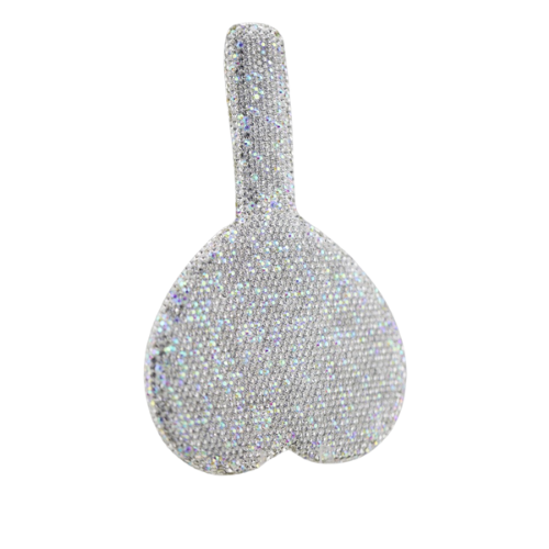 DIAMOND HEART MIRROR - SILVER