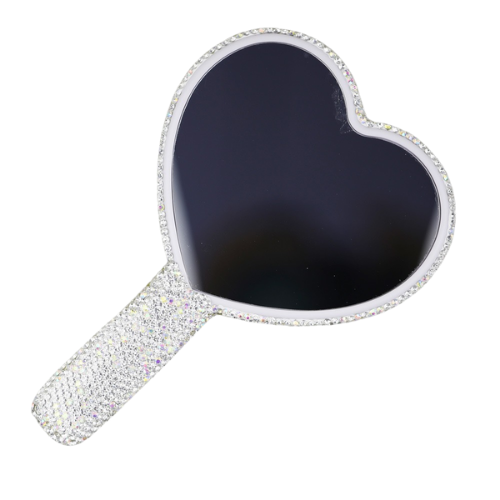 DIAMOND HEART MIRROR - SILVER