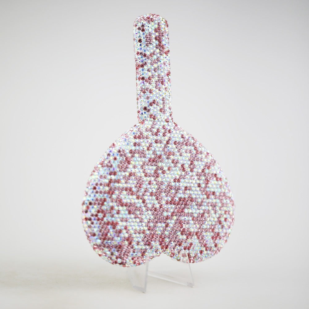 DIAMOND HEART MIRROR - PINK & SILVER