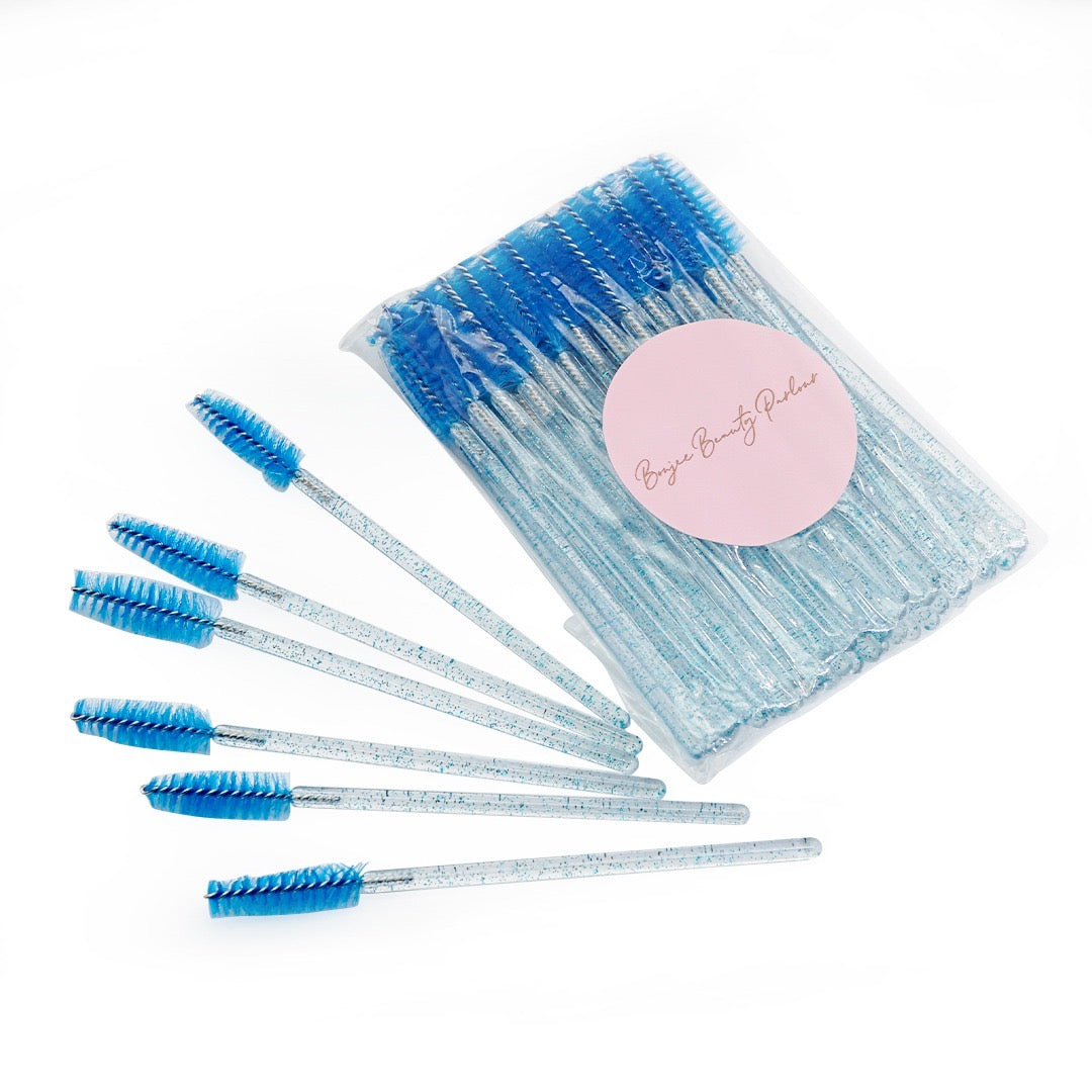 50 PACK - BLUE GLITTER LASH BRUSHES